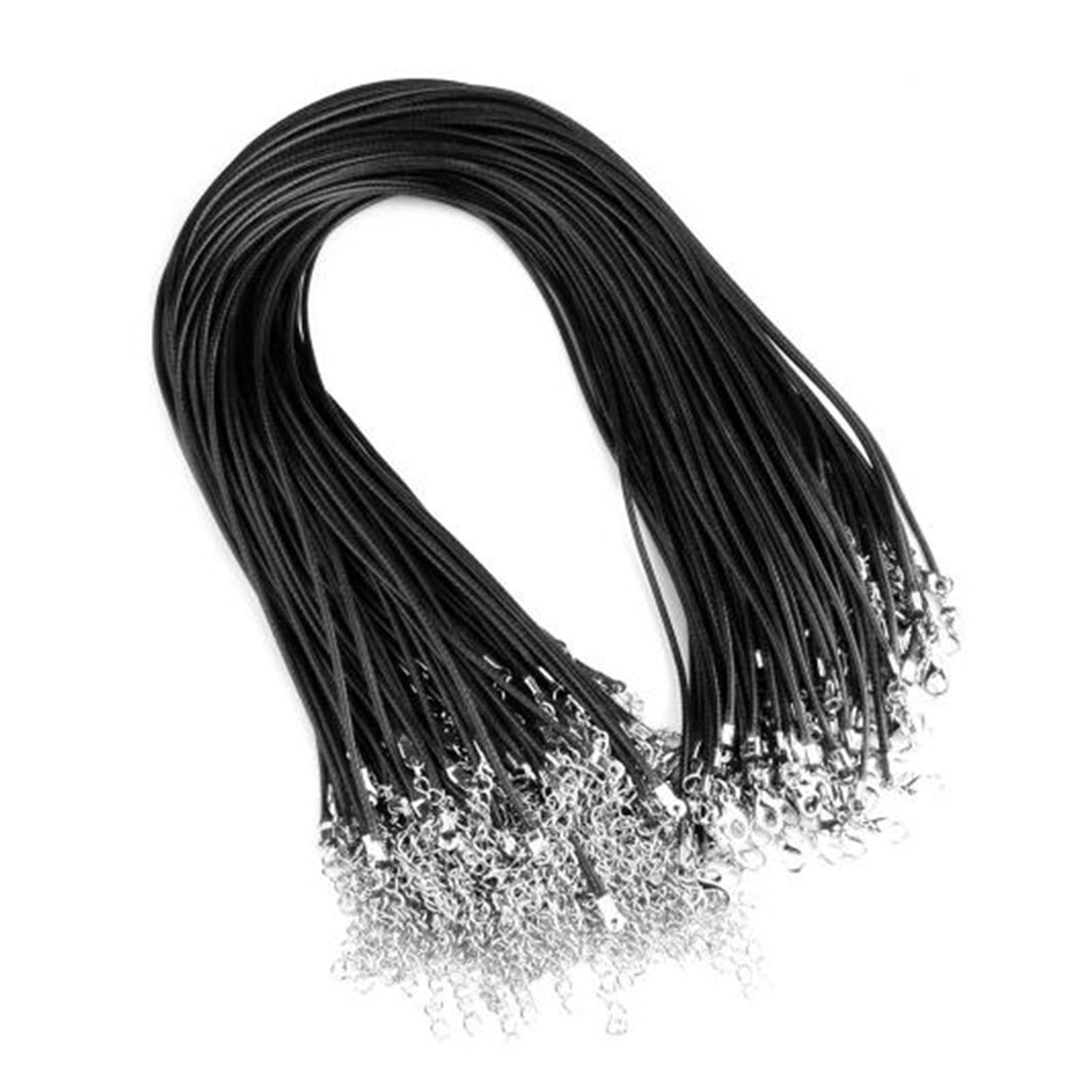 Necklace Cord 100Pcs Black Wax Cord Chain 45cm Leather Rope