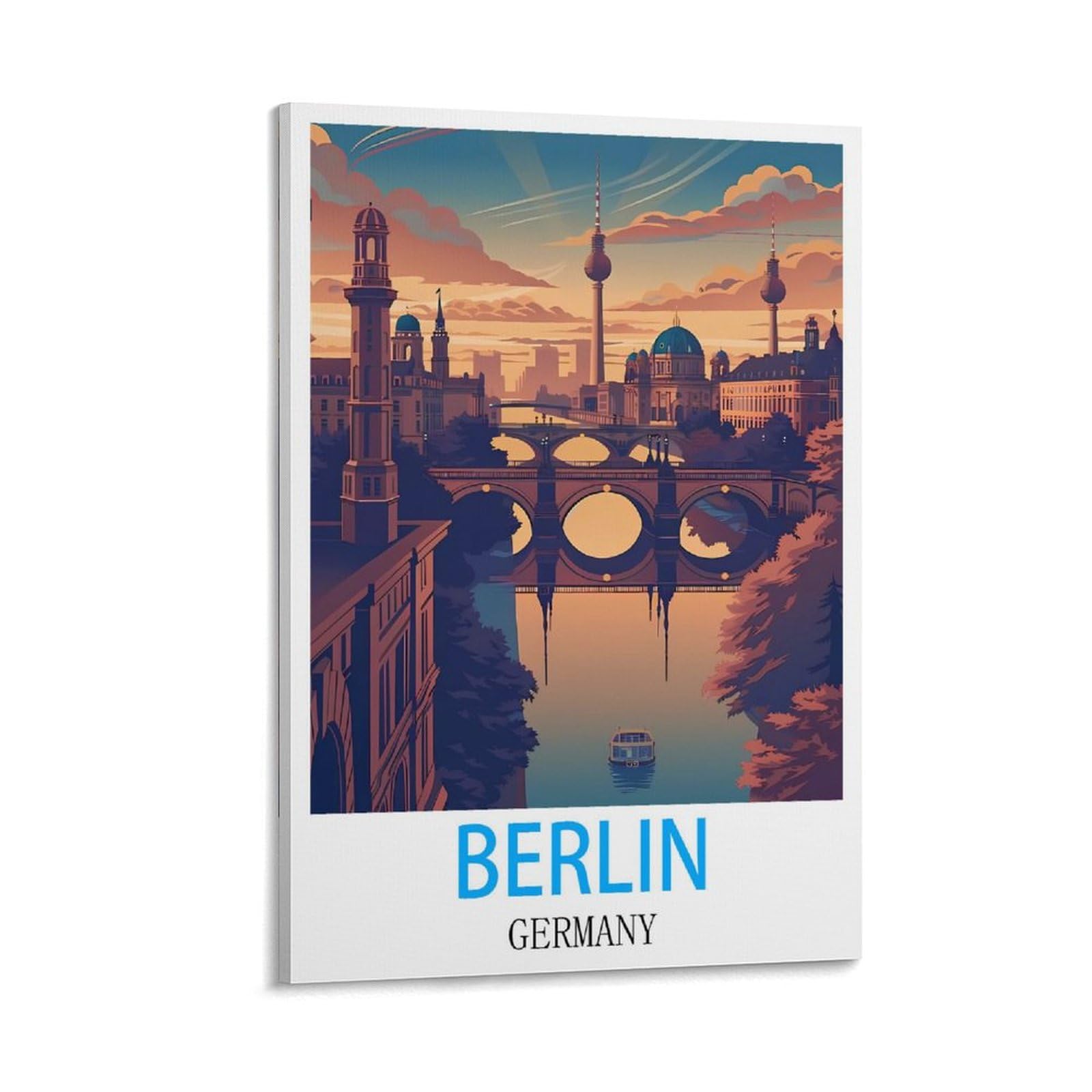 Affiche Déco Vintage Berlin - Impression Sur Toile 30 X 40 Cm - Décoration Murale Moderne Pour Salon, Chambre, Bureau