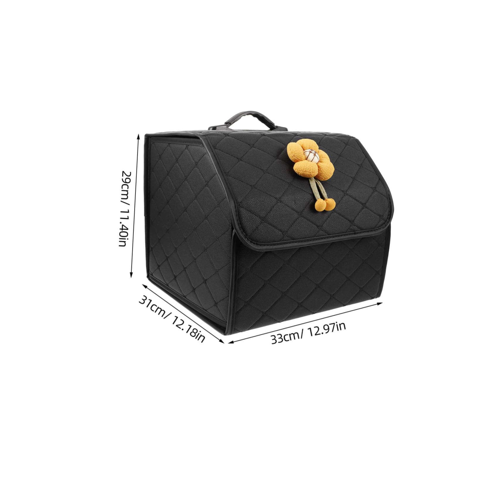 Organisateur de Coffre pour Voiture en Similicuir Noir Grosse Capacité | Rangement Facile à Organiser, Entretien Simple, Style Adorable et Charmant