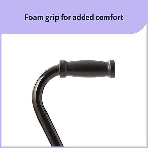 Miniatura 4 de Medline Bastón cuádruple de aluminio con base grande para equilibrio, lesiones de rodilla, recuperación de cirugía de piernas y movilidad, portátil,