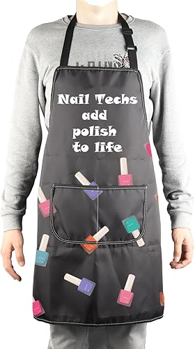 Miniatura 4 de MBMSO Nail Tech - Delantal de manicurista para técnico de uñas y artista, añade esmalte a la vida