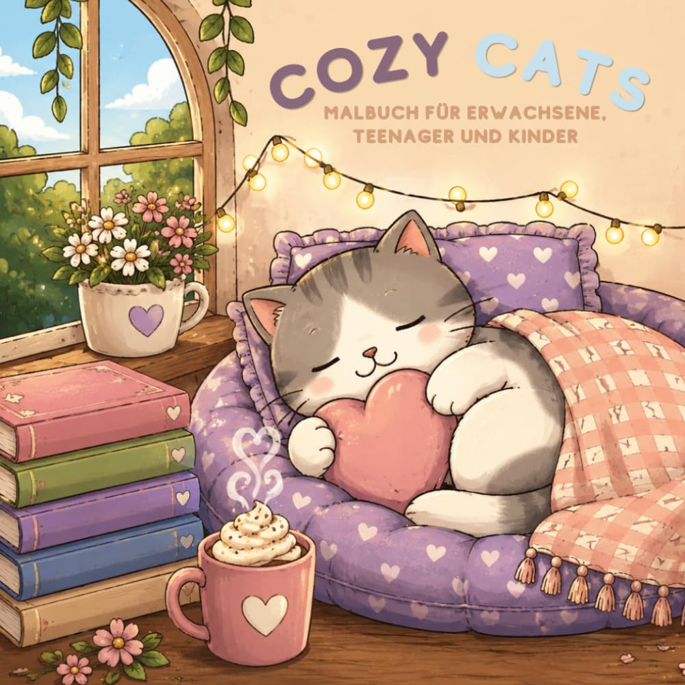 Cozy Cats: Niedliches & entspannendes Malbuch für Erwachsene, Teenager und Kinder