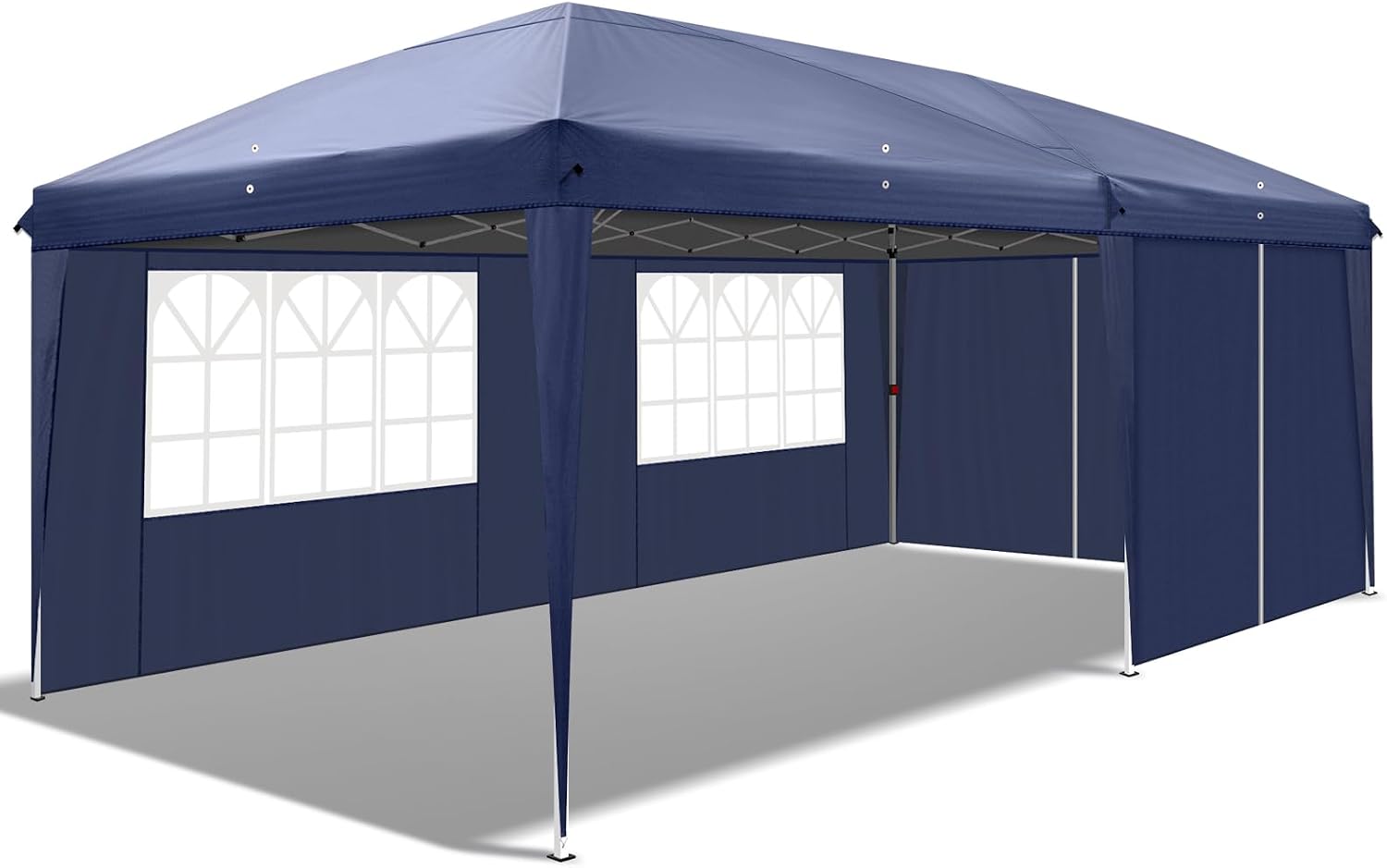 Outdoor Pop Up Canopy Tent Heavy Duty Gazebo with 6 Removable Sidewalls Height Adjustable Tent for Party,Wedding(10’x20’,6 sidewalls,Blue)