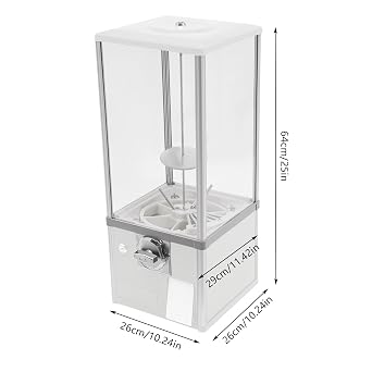 Vending Machine 10.24In Big Capsule Vending Machine Freestanding Commercial Candy Vending Machine for Round Capsules Gumballs Bouncy Balls (White)
