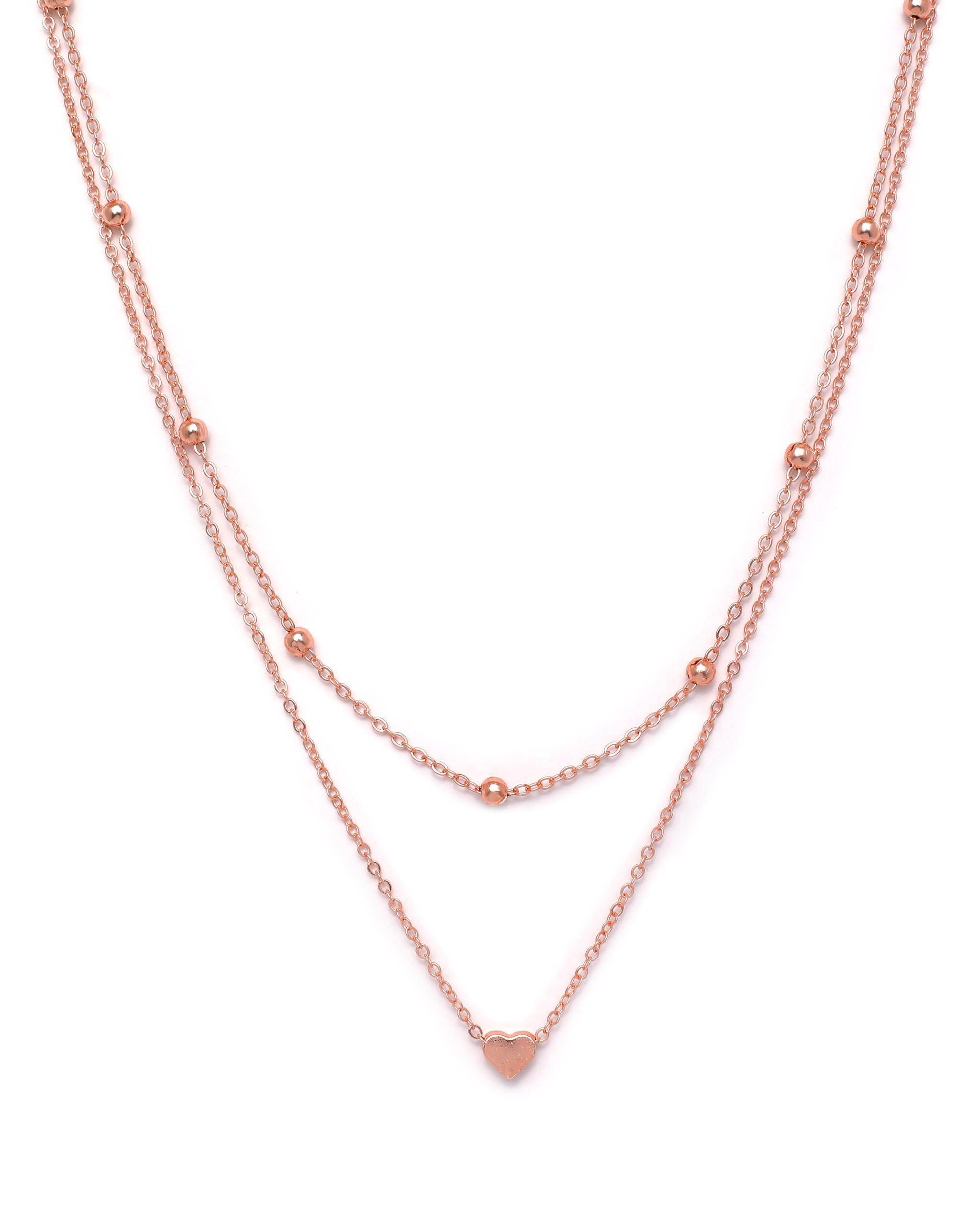 CIERRA 2 Layered Rose Gold Plated Necklace Trace Chain with Heart pendant for Women and Girls (B0CKQZM2PF) Amazon Price History, Amazon Price Tracker