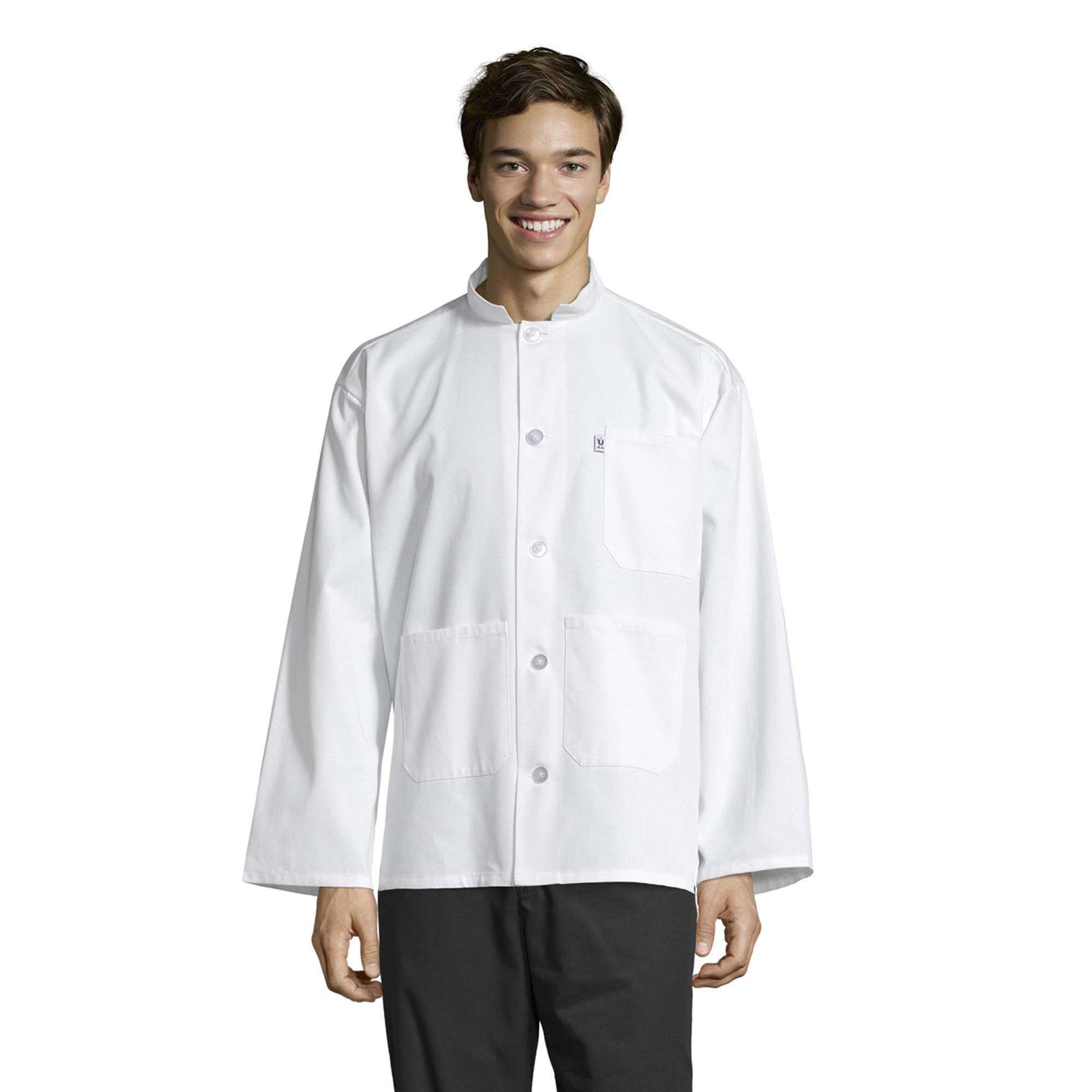 Uncommon Threads Unisex Server Coat 5 Button, White, Small