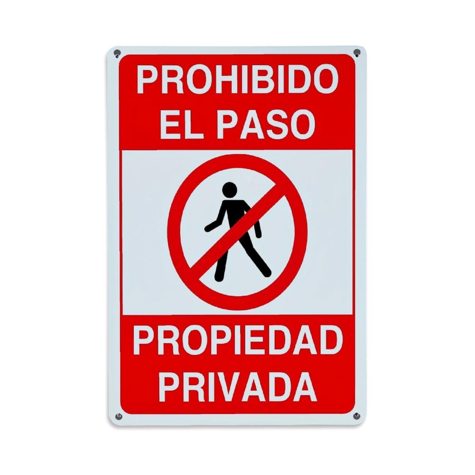 Prohibido El Paso Propiedad Privada Retro Metal Tin Sign, Vintage Decor Art Poster for Bar, Home, Man Cave, Kitchen, Laundry Room Gift 8x12Inch