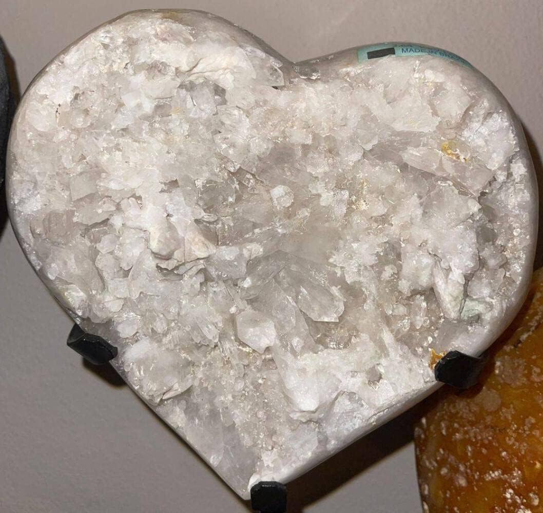 Brazilian Quartz Heart On iron Stand 10lbs
