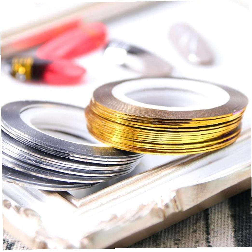 20 Rouleaux Or Argenté Bande Ruban Ligne Ligne Art Autocollants Vernis Virement Ongles Files Foils Décoration De Manucure Adhésif Décoration