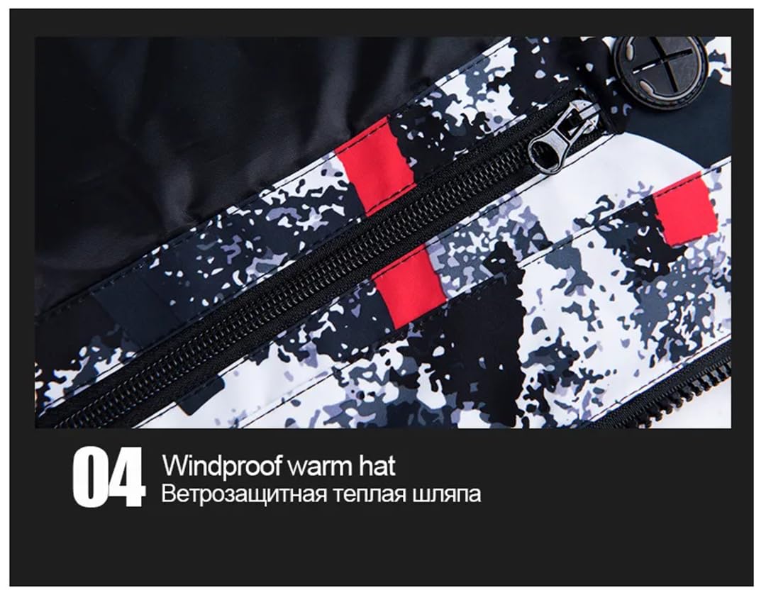 Męski zimowy outdoorowy sport śnieg narciarstwo zestaw Camo1 termiczne wodoodporne wiatroszczelne kurtki i spodnie snowboardowe, Kolor09, L