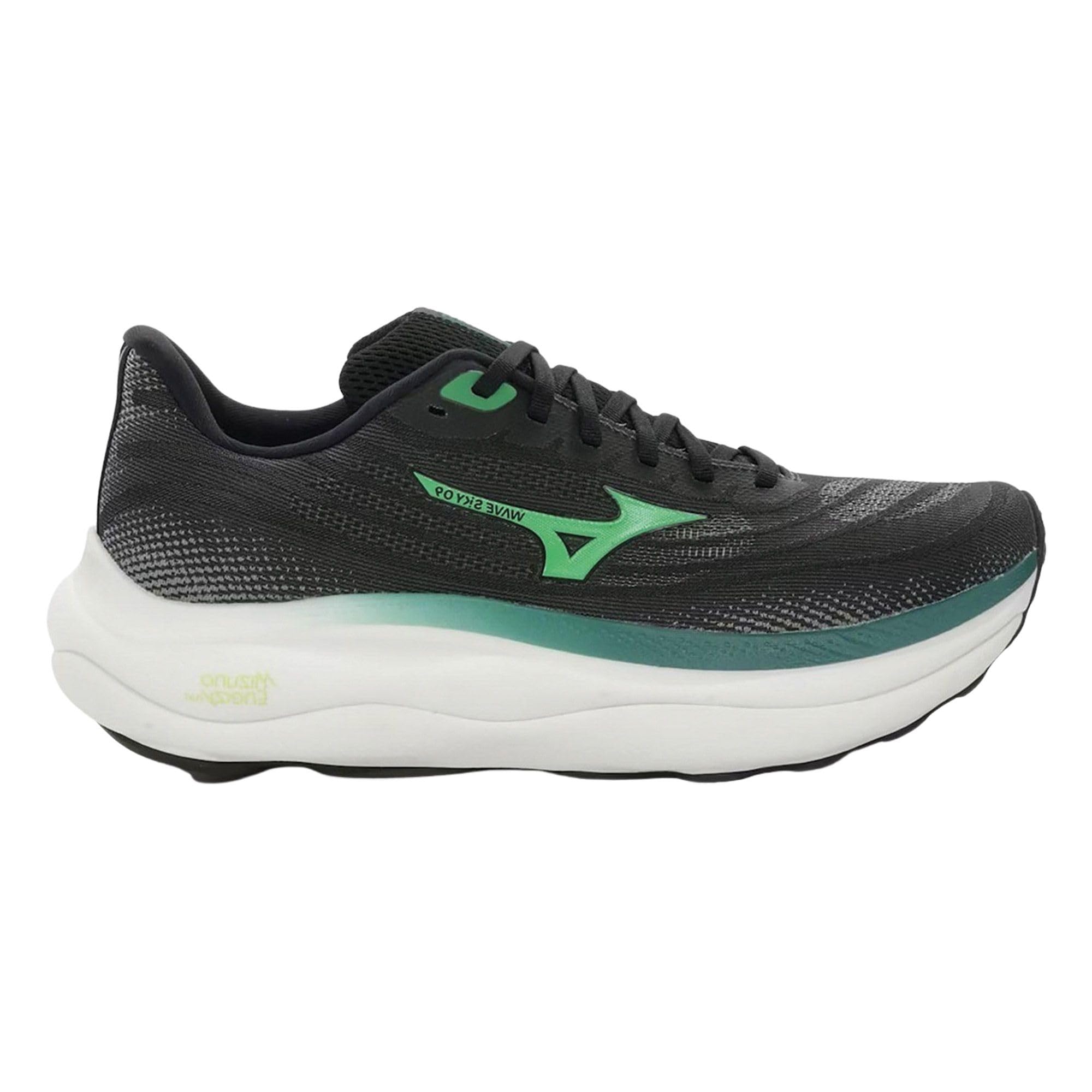 Mizuno Chaussures de running Wave Sky 9 - EU 40 Black / Goblin Green / Alpine Green