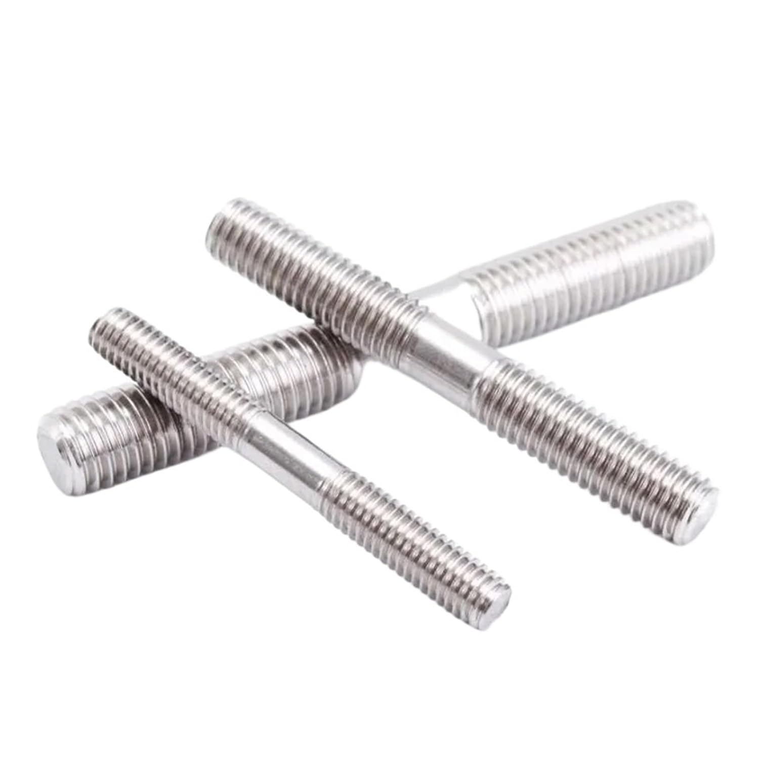 Double End Threaded Stud Screw Bolt 4pcs M4 Stainless Steel Toothed Rod Full Thread rods Wire Screw Home Decoration Bolts 45mm-60mm Length(M4mmx60mm)