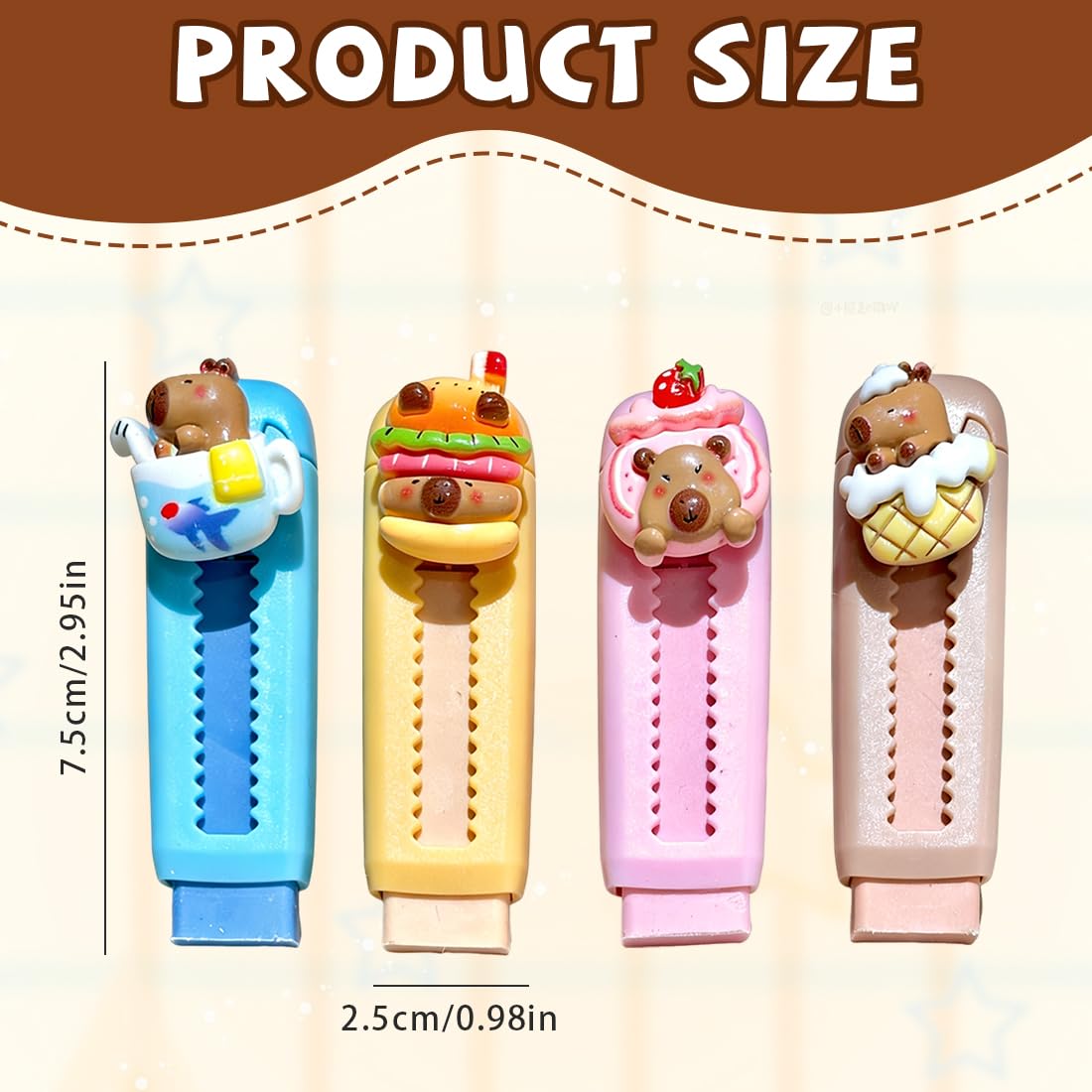 4 Piezas Gomas De Borrar Capybara, Cosas De Capybara, Con Fragancia Retráctil, Para Niños Y Estudiantes, Bonito Diseño En 4 Colores, Ideal Para La Escuela Y La Oficina