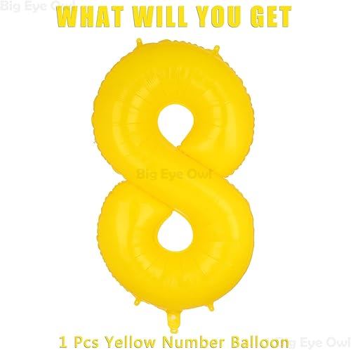 Vista 42 de Globos grandes de aluminio amarillo número 5 de 40 pulgadas, helio, globo grande de Mylar para decoración de fiesta de cumpleaños de miel, abeja