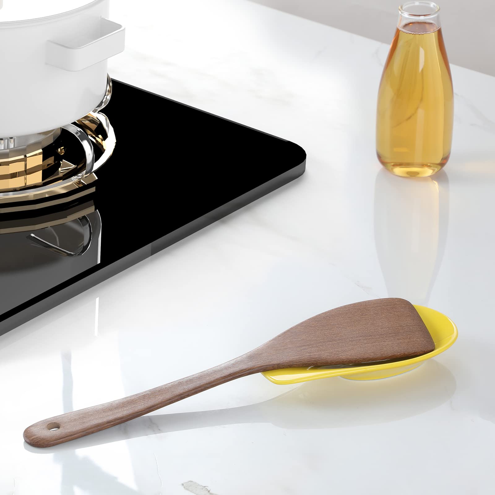 ONTUBE - Juego de 5 soportes de cerámica para cucharas de cocina (porcelana), color mezclado