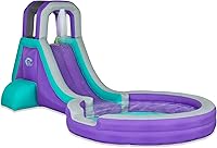 Vista 8 de Sunny & Fun Parque acuático inflable de un solo anillo – Resistente para la diversión al aire libre – Pared de escalada, tobogán y piscina profunda