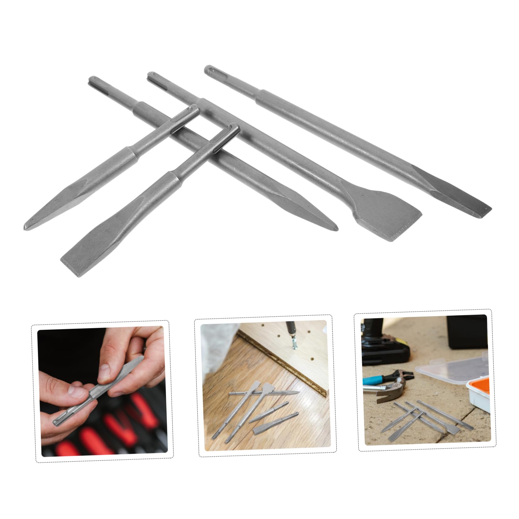 PRETYZOOM 5piezas Cinceles para Taladro Brocas para Hormigón y Mampostería Cincel para Martillo Demoledor Construcción