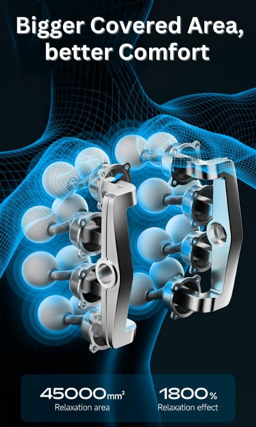 Miniatura 7 de LEVILO Pistola de masaje de 16 cabezas de tejido profundo para cuello, hombros y espalda, masajeador eléctrico de cuello para recuperación muscular,