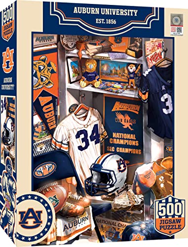 Image of MasterPieces Game Day 500 Piece Jigsaw Puzzle for Adults - NCAA Auburn Tigers Locker Room - 15 inchx21 inch