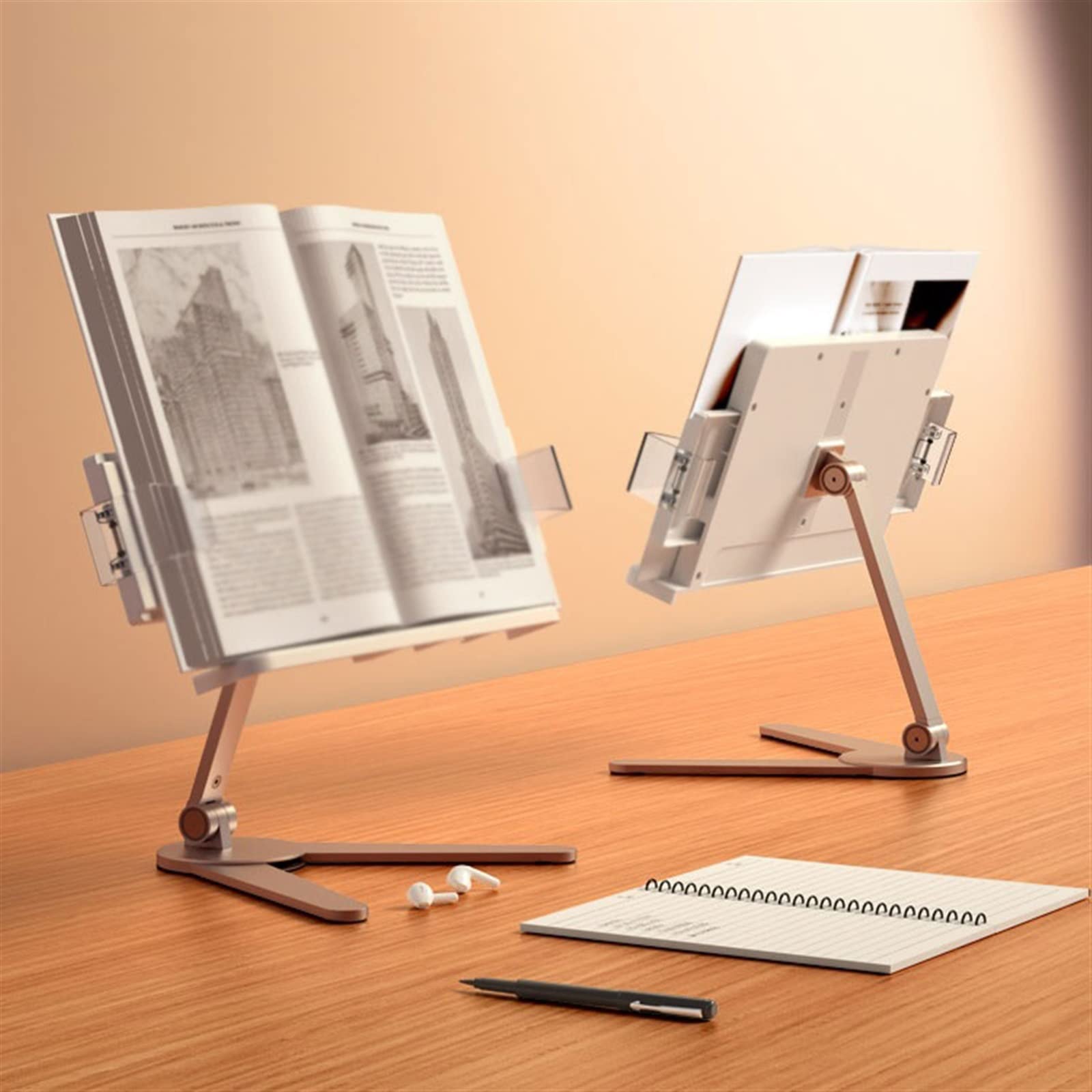 Support Livre/Porte Livre Support de Lecture de Bureau Support de Livre Multifonctionnel Support de Livre réglable en Hauteur Petit Support de Livre Pupitre de Lecture