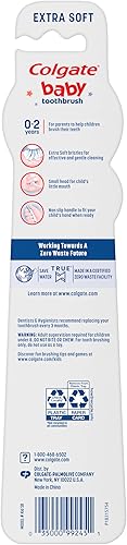 Miniatura 7 de Colgate Mi primer cepillo de dientes para bebé y niño pequeño, cepillo de dientes extra suave para entrenamiento infantil, edades 0-2, 6 unidades