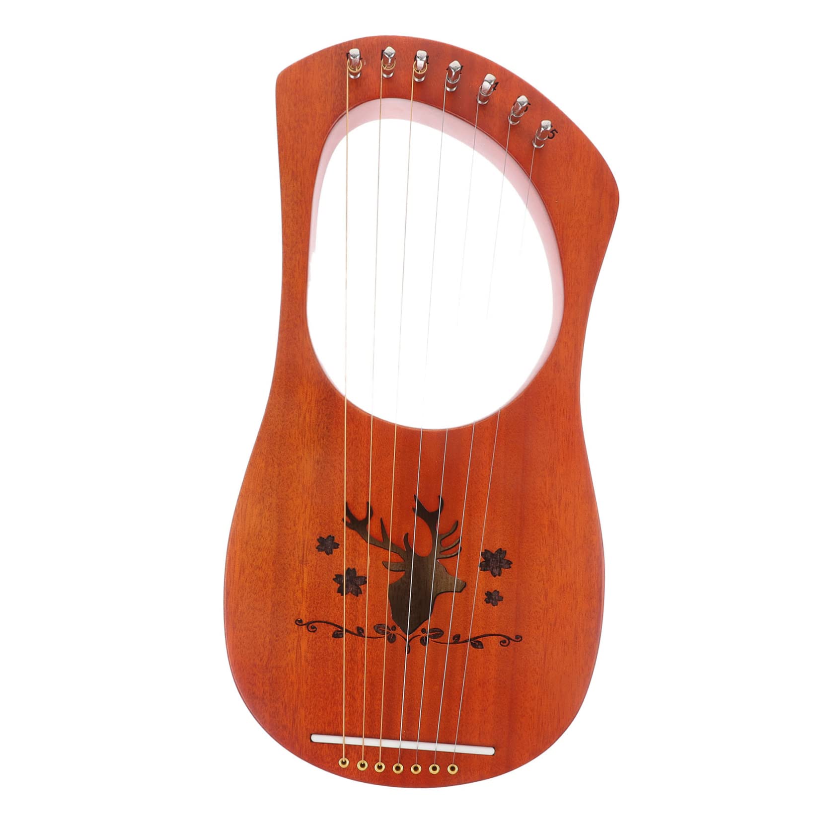 Vaguelly Lira per Principianti in Legno e Rame per Strumento Musicale Portatile a 7 Corde Suono Caldo e Delicato Ragazzo Ragazza e Adulti