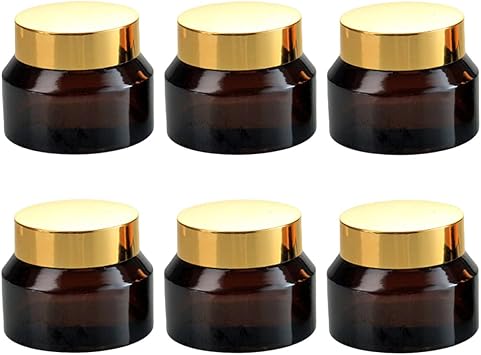 6pcs 50ml Glass Cream Jar Set with Aluminium Leak Proof Lids