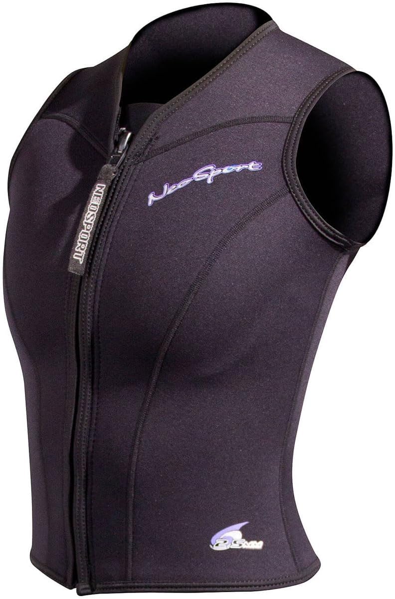 Neo Sport Men’s and Women’s Front Zipper Wetsuit Vest - 2.5mm -4-Way Stretch Neoprene - 50+ UV SHIELD