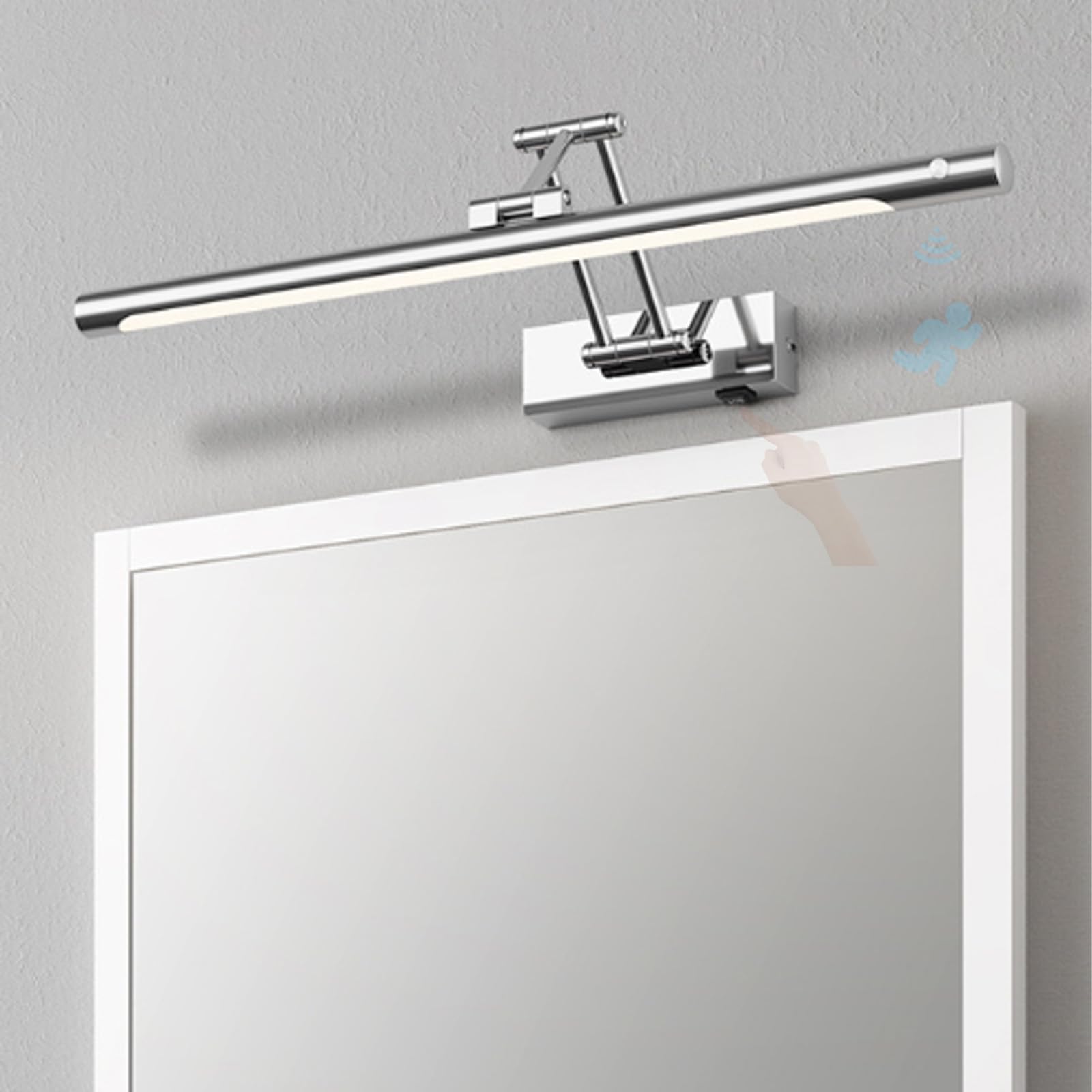 Lámpara de pared LED interior con sensor movimiento de 120° y aplique de baño impermeable 8
