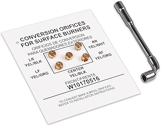 W10170516 WPW10170516 LP Conversion Kit Compatible with Whirlpool Maytag KitchenAid Gas Ranges Replace AP6016210 5-Piece Orifice Spud Set with Installation Tool for Converting Natural Gas to Propane