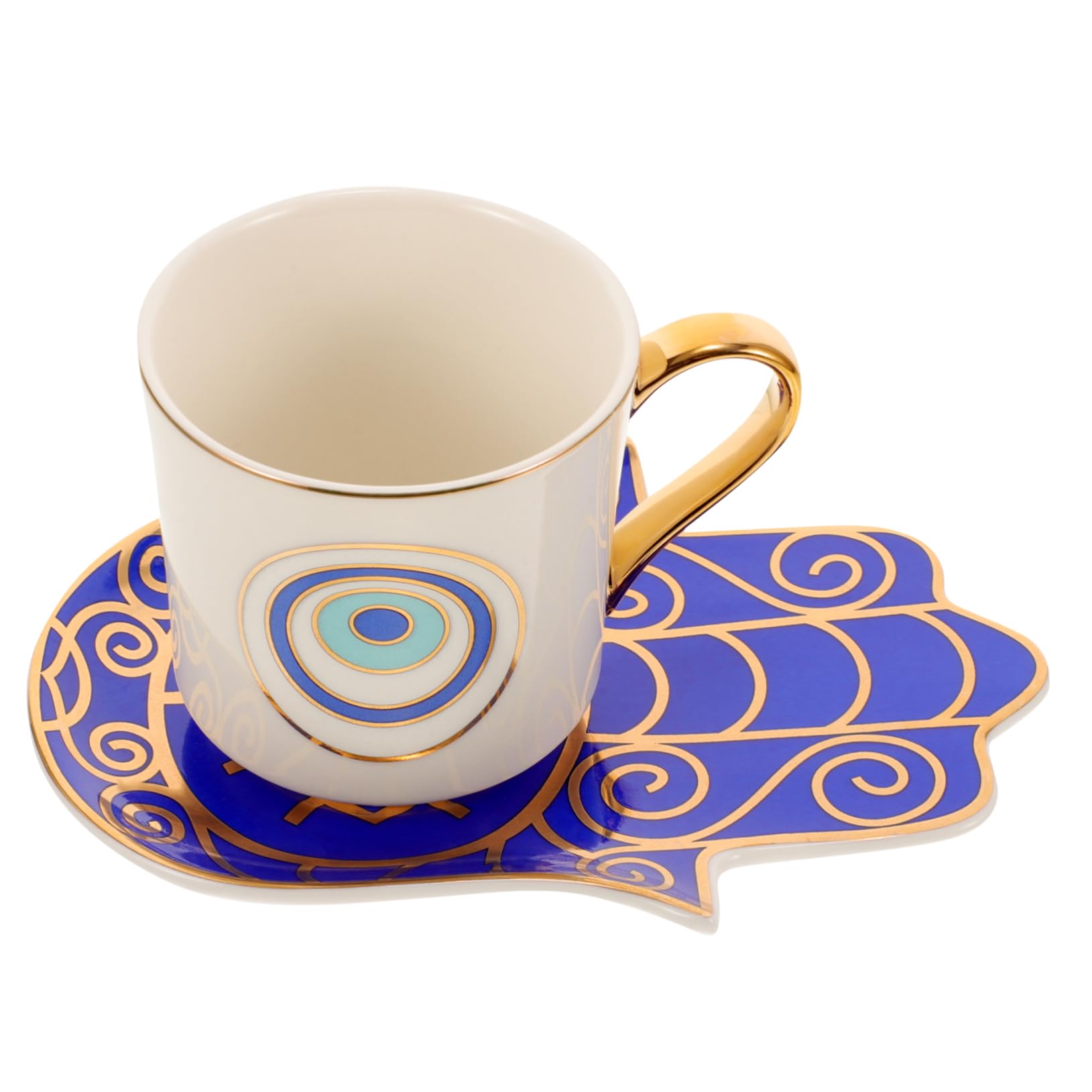 SHOWERORO 2 Juegos De Tazas De Café Tazas De Té De Cerámica Con Platillo Elegantes Y Fáciles De Limpiar Sin Cerámica.