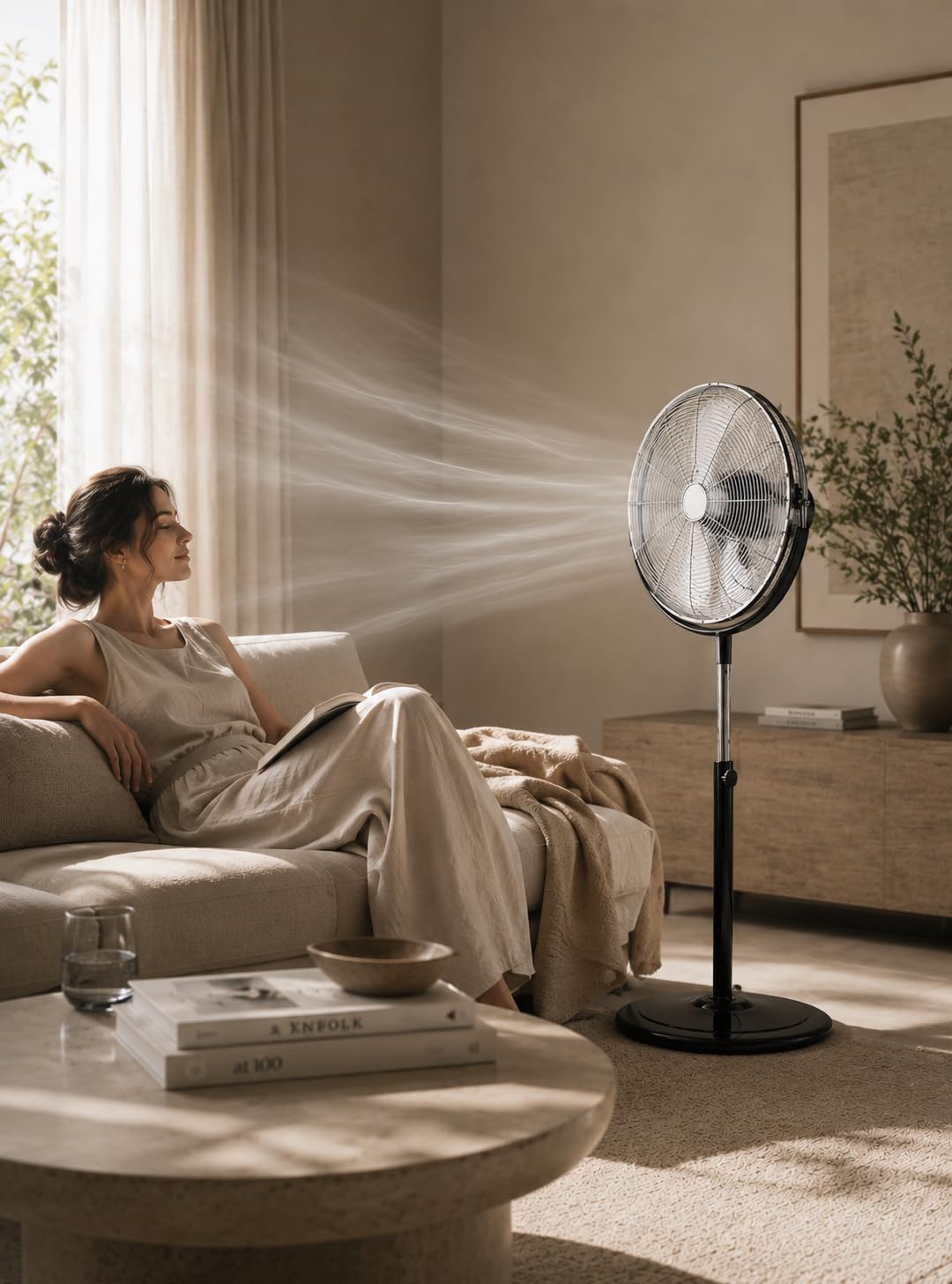 DOMAIR BAP460A Brasseur d'air orientable 7367 m3/h, 100 Watts, Sur pied, 45 cm