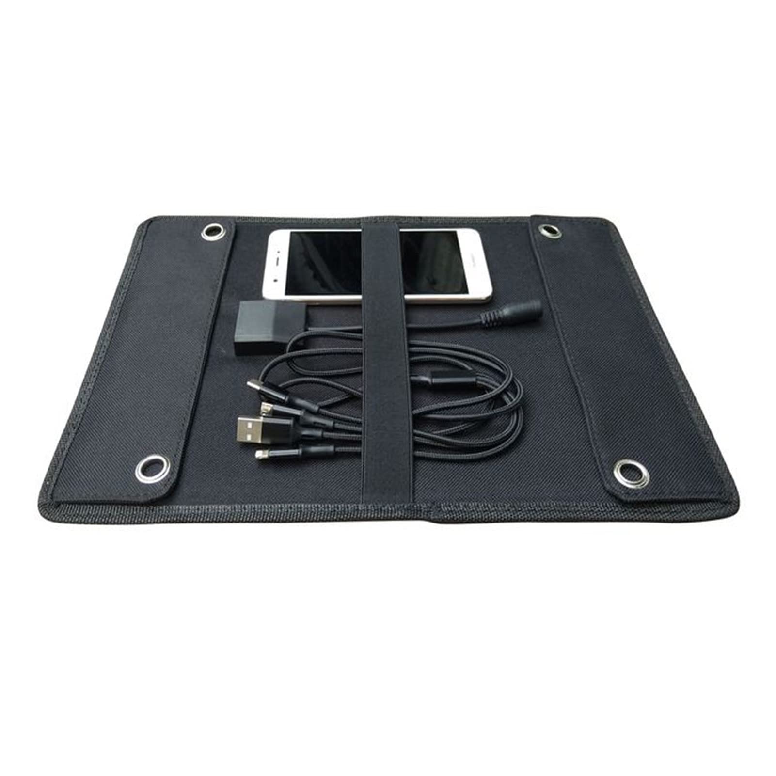 Panel Solar, Cargador de panel solar monocristalino de 100W 5V DC Salida con enchufe de cigarrillo de automóvil + cable de clip de cocodrilo de carga de batería
