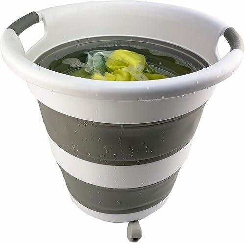 Miniatura 6 de SAMMART Cesta plegable de plástico para la ropa sucia de 34L (8.9 galones) con ruedas, contenedor plegable de almacenamiento desplegable con ruedas