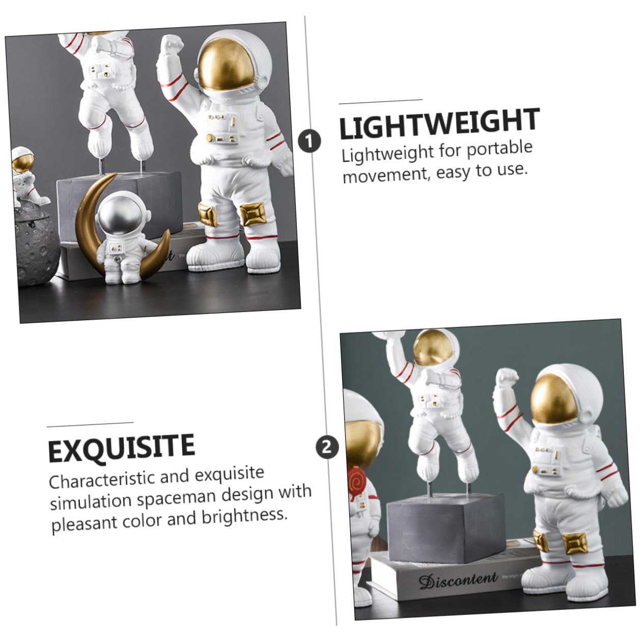 Astronauten Figur aus Kunstharz, Dekorativer Tischständer für Zuhause | Lebensechte Simulation, Leicht und Tragbar, Kindlicher Stil für Wohn und Einkaufsbereiche