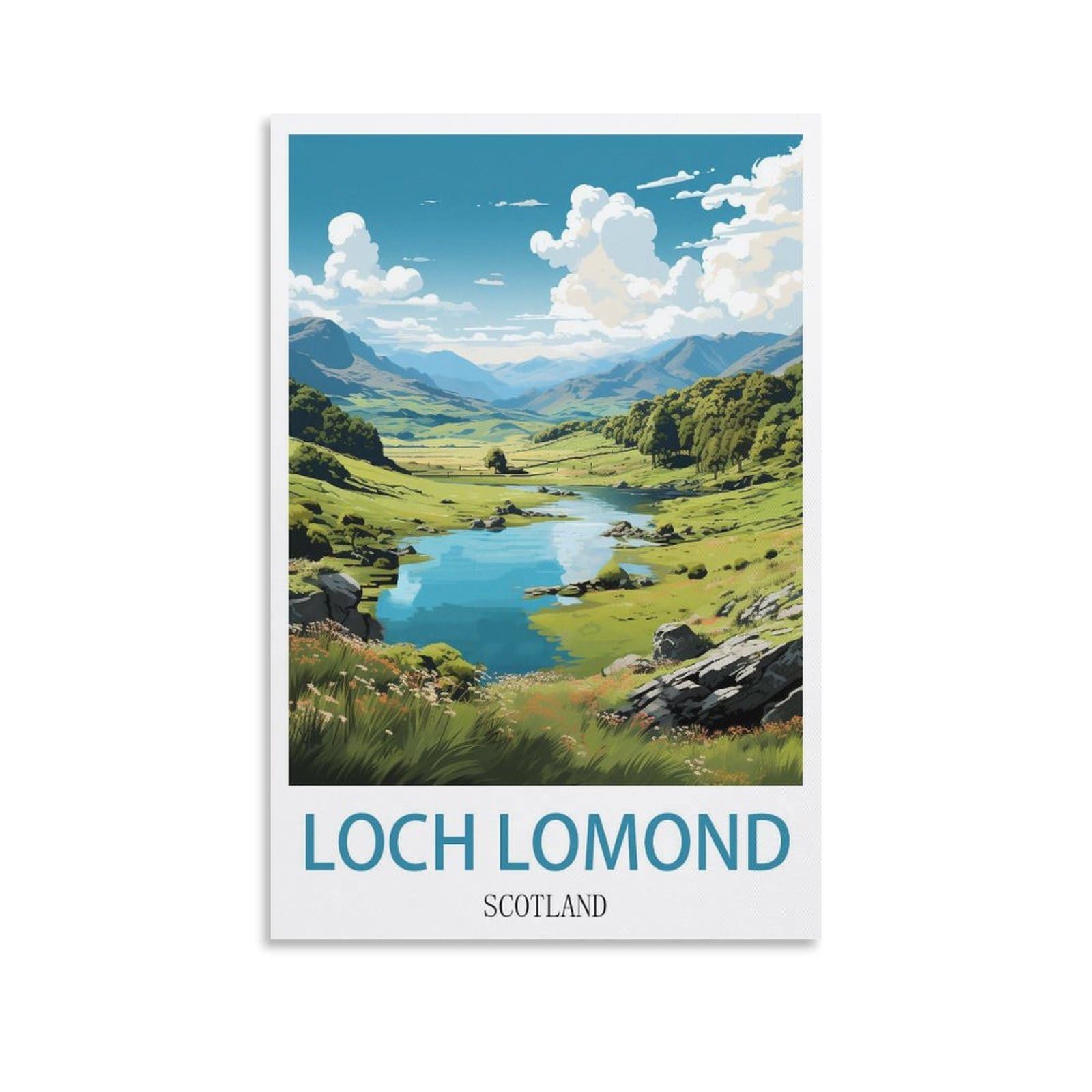 EZMLFA Diamond Painting Kits for Adults,Loch Lomond Scotland DIY Diamond Painting Art Kit for Beginners Home Wall Decor Arts and Craft Kits for Adults Kids 30x40cm