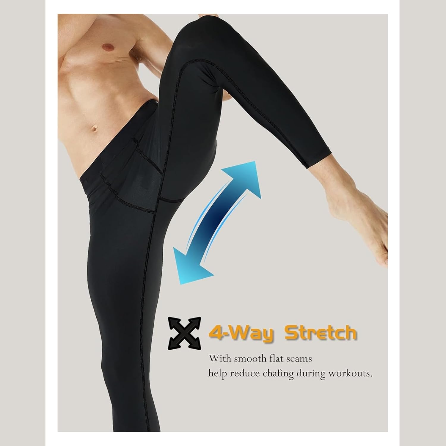 1, 3 or 5 Pack Men's Compression Pants Athletic Base Layer Cycling Tights Leggings for Running Yoga Basketball