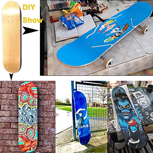 bimiti 2 Stück DIY Blank Skateboard Deck, 7-lagigem Ahorn-Deck konkaves Skateboard, für Kinder,Erwachsene, Mädchen, Jungen, Anfänger und Profis