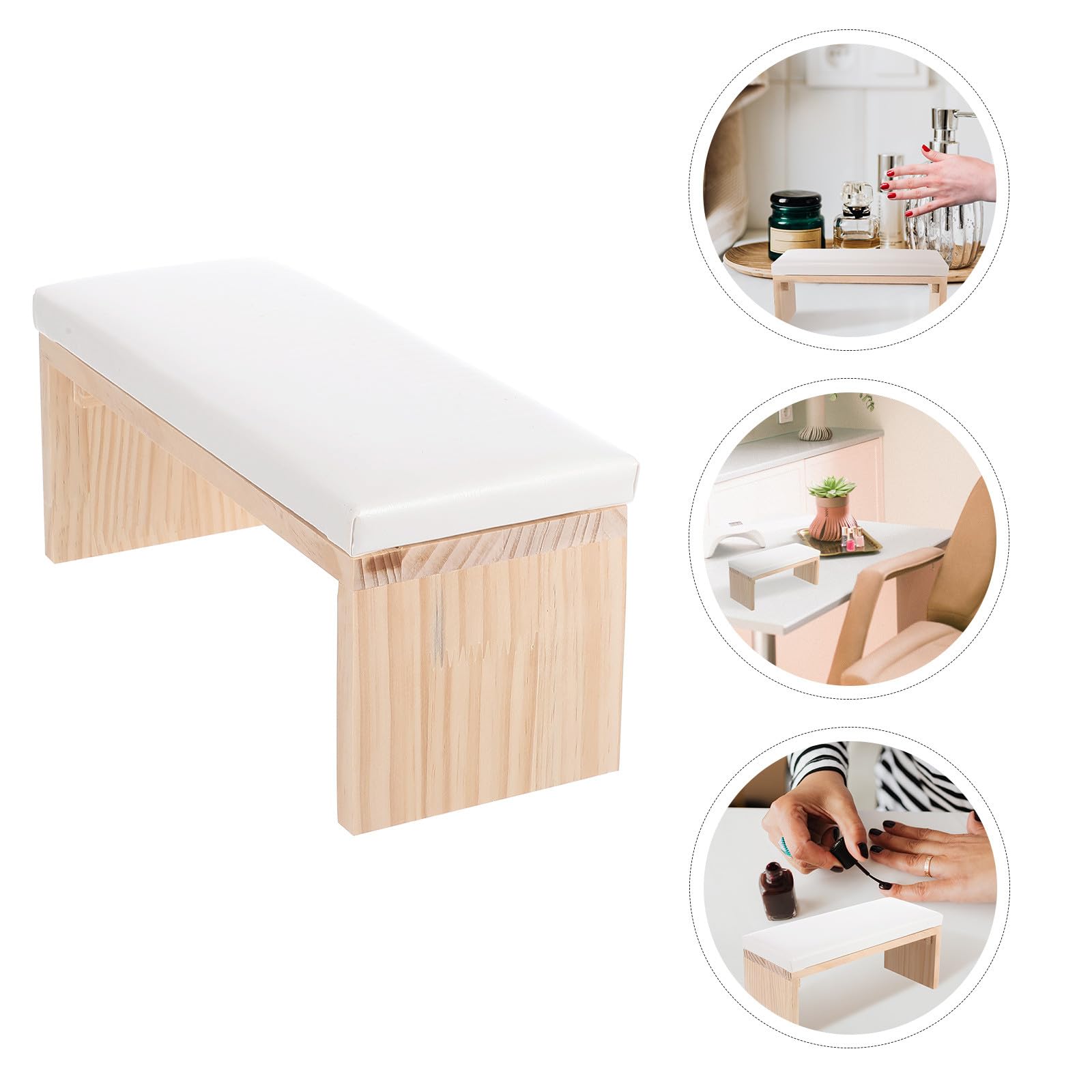 Cuscino Poggiamani per Manicure in Legno Naturale, e Piacevole al Tatto, Stile Giapponese, per Salone Unghie