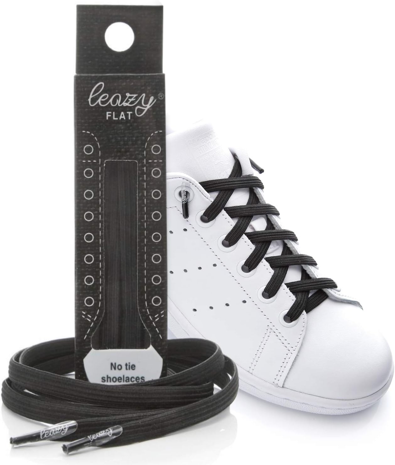 leazyNo Tie Shoelaces for Kids and Adults - The Flat Elastic Shoe Laces with Anchor Tip for Trainers