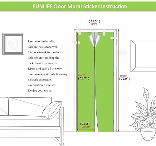 Miniatura 3 de COLORSPRING Adhesivo de vinilo para puerta 3D, tema espacial, impermeable, extraíble, reutilizable, decoración del hogar DIY, MT-056