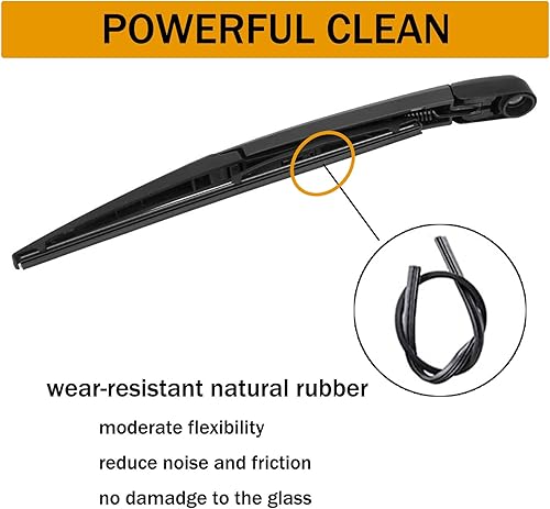 Miniatura 6 de TOP-VIGOR Limpiaparabrisas trasero de 12 pulgadas compatible con Kia Forte, Ford C-max Grand C-max I-MAX, Mazda 5 6 Estate 2002-2009 2010 2011 2012