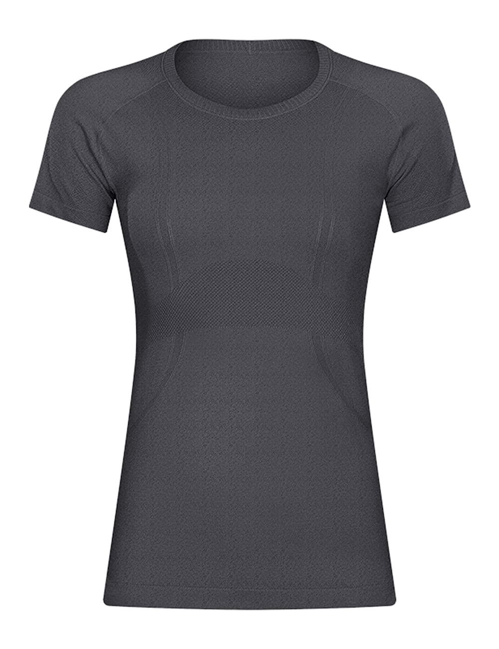 LUYAA Top da allenamento da donna a maniche lunghe, per yoga, sport, traspirante, da palestra, atletica, vestibilità aderente, Grigio scuro, M