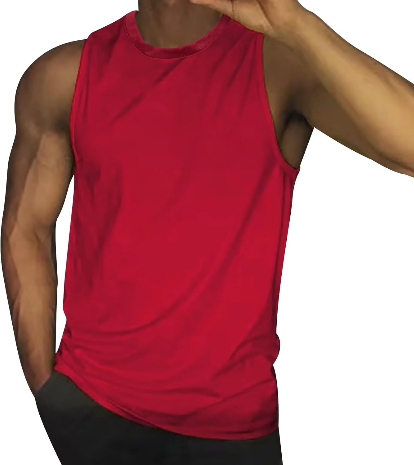 Men's Crew Neck Sleeveless Tank Top – Lightweight Breathable Muscle Tank for Summer, Gym & Daily Wear