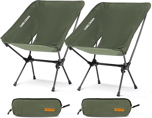 Miniatura 1 de CAMEL CROWN Silla de camping portátil plegable compacta para césped, silla de mochilero ligera con bolsa de transporte para senderismo al aire