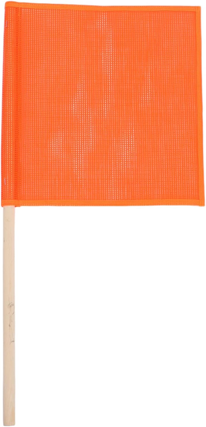 Wooden Pole Hand-waving Traffic Safety Flag Mesh Banner for Trucks Highway Warning High Visibility Safety Flag for Road and Trucking Use