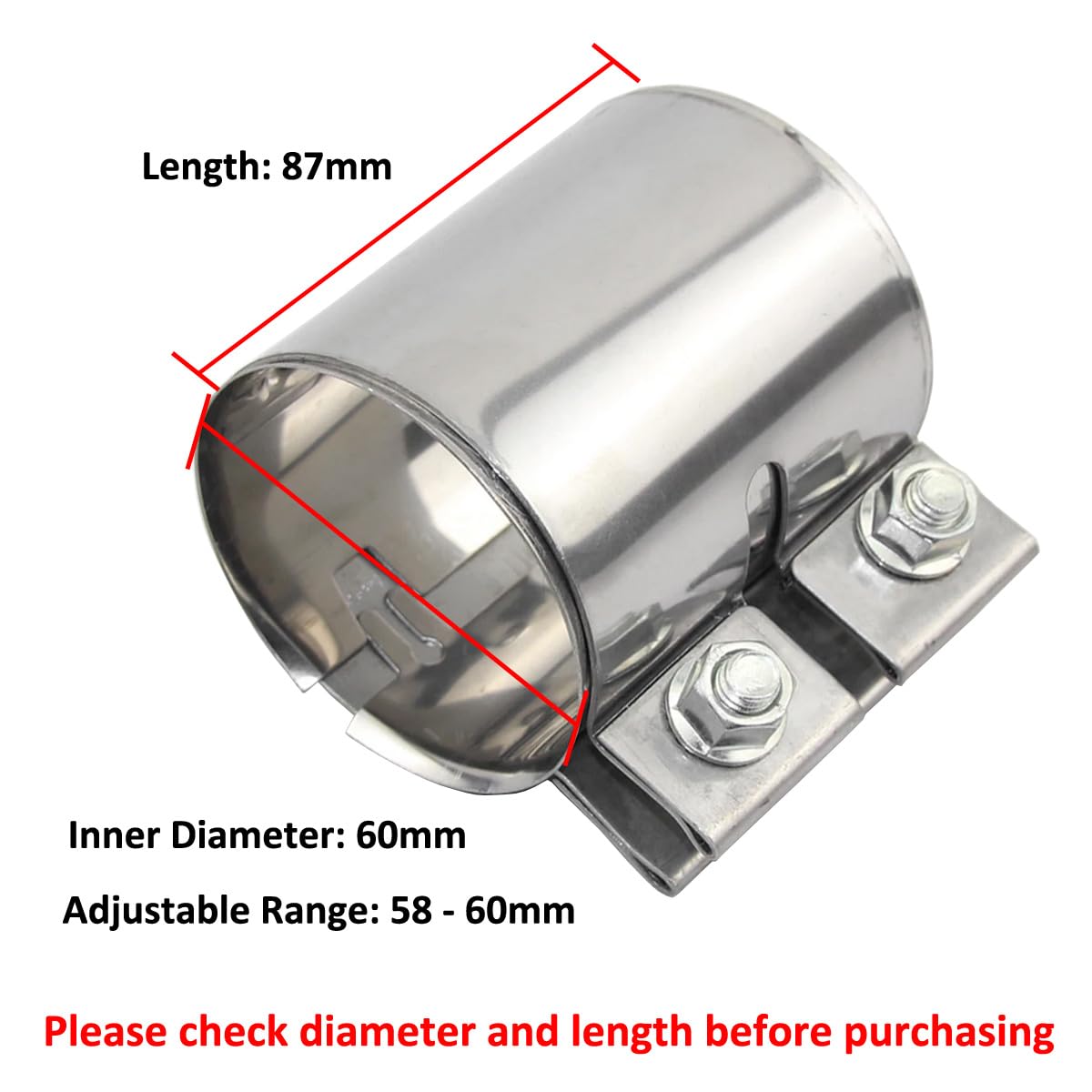 Auspuffschelle Aus Edelstahl - 60mm Für BMW, Mercedes & VW