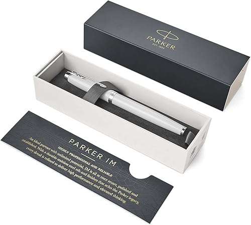 Miniatura 3 de PARKER IM 1931674 - Bolígrafo de punta fina con tinta negra (1931674), color blanco y cromado