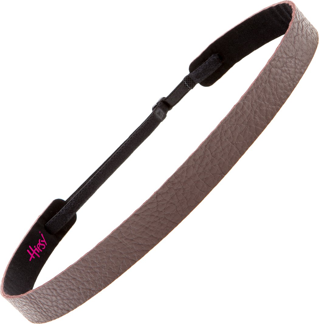 Hipsy Women's Adjustable NO SLIP Genuine Leather Motorcycle Skinny Headband (Skinny Black & Brown 2pk)