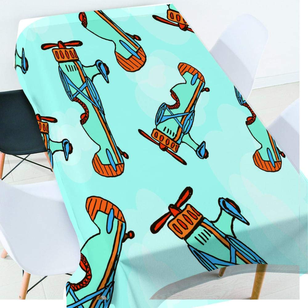 Tovaglia impermeabile Tovaglia rettangolare per aeroplano di cartone animato Tovaglia da pranzo per feste da picnic Tovaglia da cucina Decorazioni per feste Regali di nozze 140x260cm